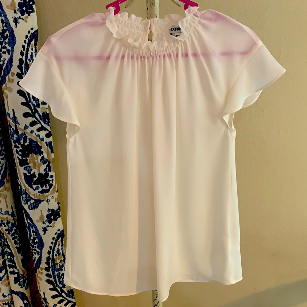 Sheer smock neck top